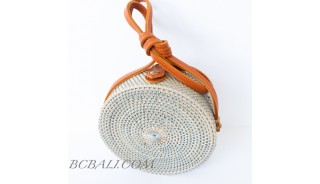 Circle Round Bags Rattan Ata Grass Hand Woven 100% Handmade